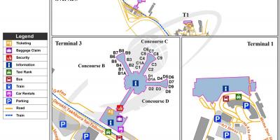 बेन gurion हवाई अड्डे के टर्मिनल 1 नक्शा