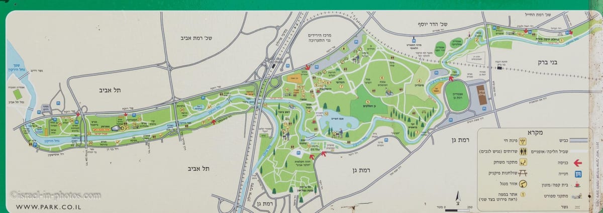 नक्शे के yarkon नदी