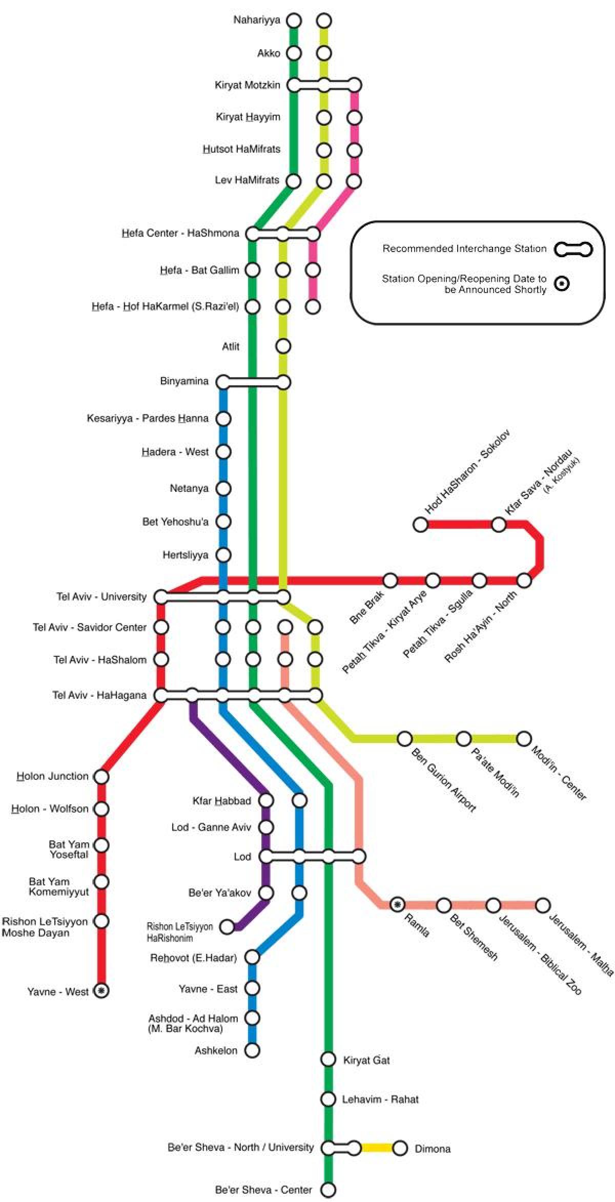 तेल अवीव के रेलवे स्टेशन का नक्शा