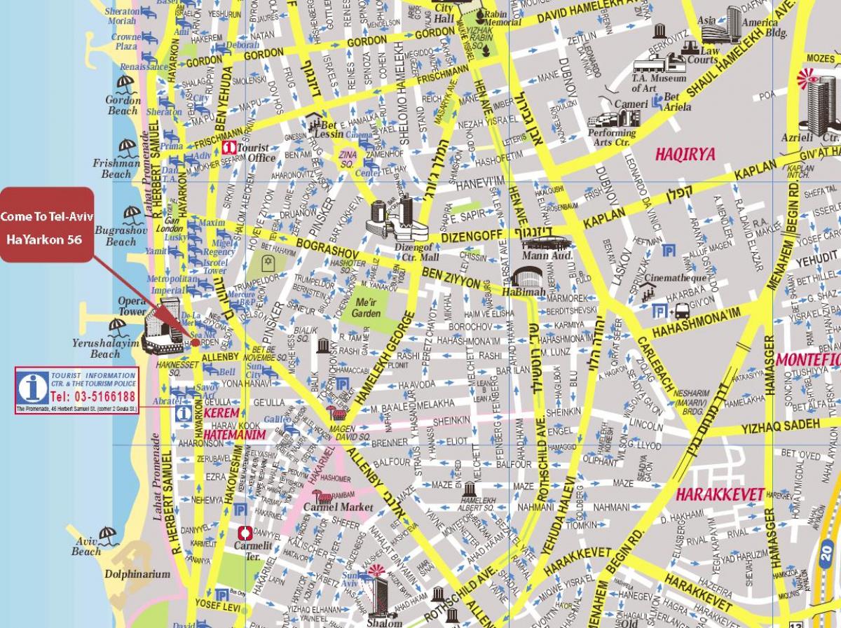 तेल अवीव शहर के नक्शे