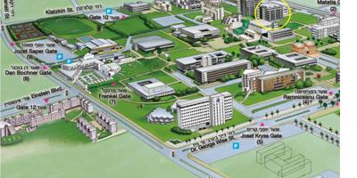 तेल अवीव विश्वविद्यालय के एक कैम्पस का नक्शा